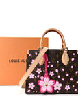 LV X TM Monogram Cherry Blossom Onthego PM Sakura Brown
