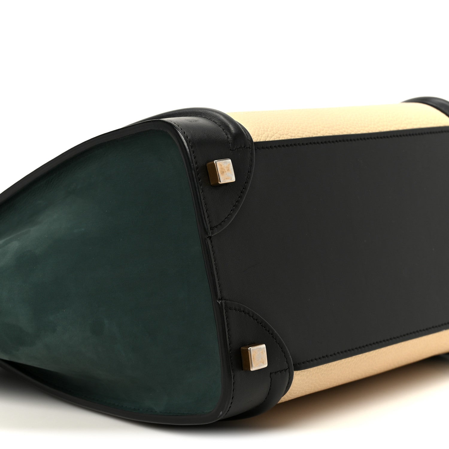 Baby Grained Calfskin Nubuck Micro Tri-Color Luggage Teal