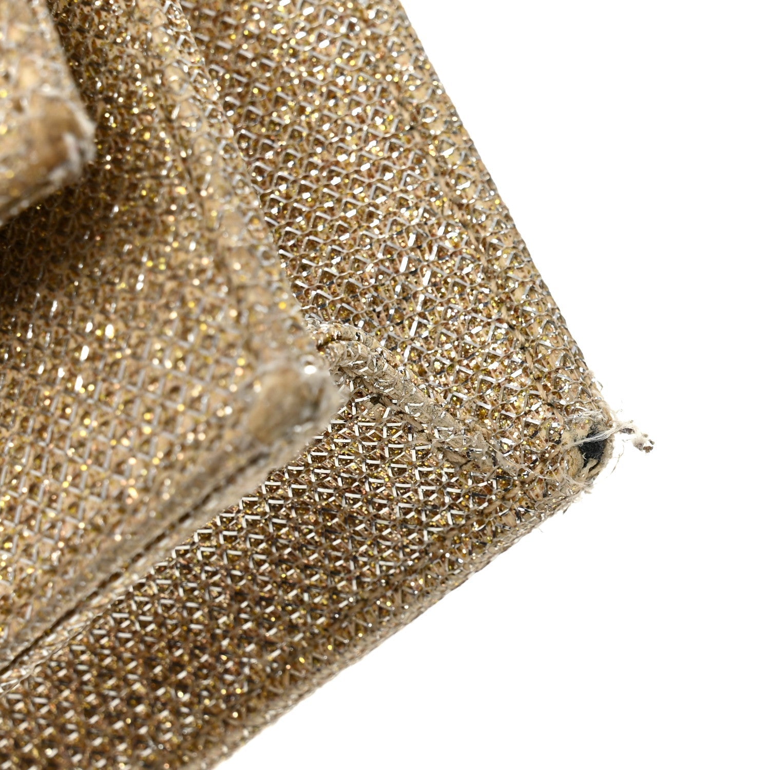 Metallic Canvas Woven Small Classic Monogram Kate Tassel Chain Wallet Gold
