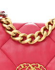 Lambskin Quilted Medium CHNL 19 Flap Dark Pink
