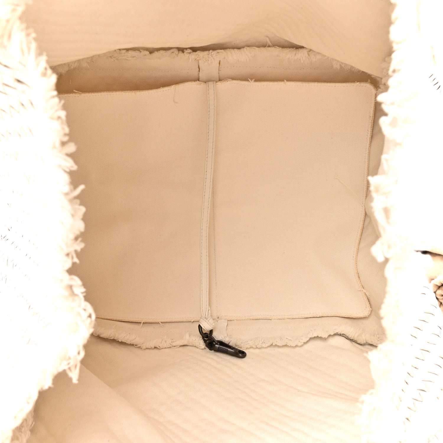 Nappa Intrecciato Canvas Fringe Maltinto Tote White