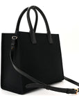 Canvas Calfskin La Medusa Small Tote Black