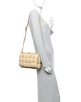 Nappa Maxi Intreccio Padded Cassette Crossbody Bag Porridge