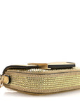 Crystal Vitello Laminato FF Nano Maxi Buckle Baguette Charm Light Gold