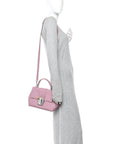 Calfskin Lucia Small Satchel Purple