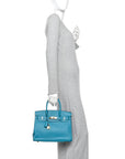 Taurillon Clemence Birkin 30 Turquoise