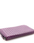 Nappa Intrecciato Zip Around Wallet Aubergine