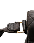 Lambskin Quilted Flap Shoulder Bag Black