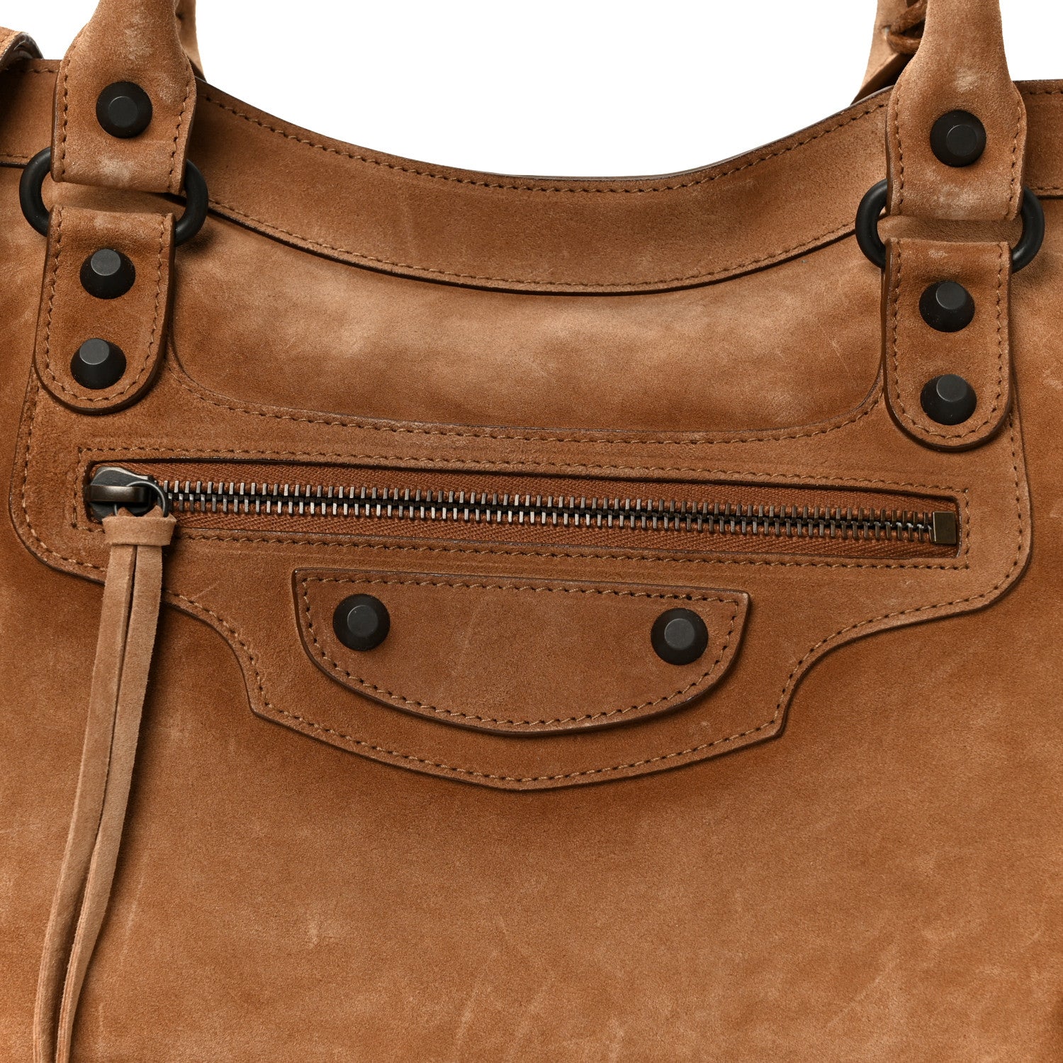 Waxed Suede Calfskin Classic Hardware Medium Le City Camel