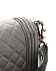 Metallic Lambskin Stingray Quilted Medium Boy Flap Silver