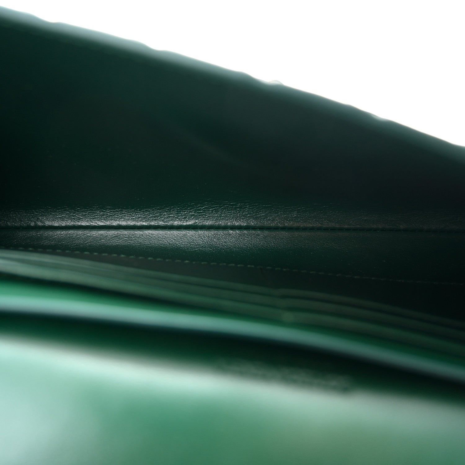 Nappa Intrecciato Long Andiamo Top Handle Clutch Emerald Green
