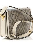 GG Supreme Monogram Horsebit 1955 Shoulder Bag Beige Mystic White
