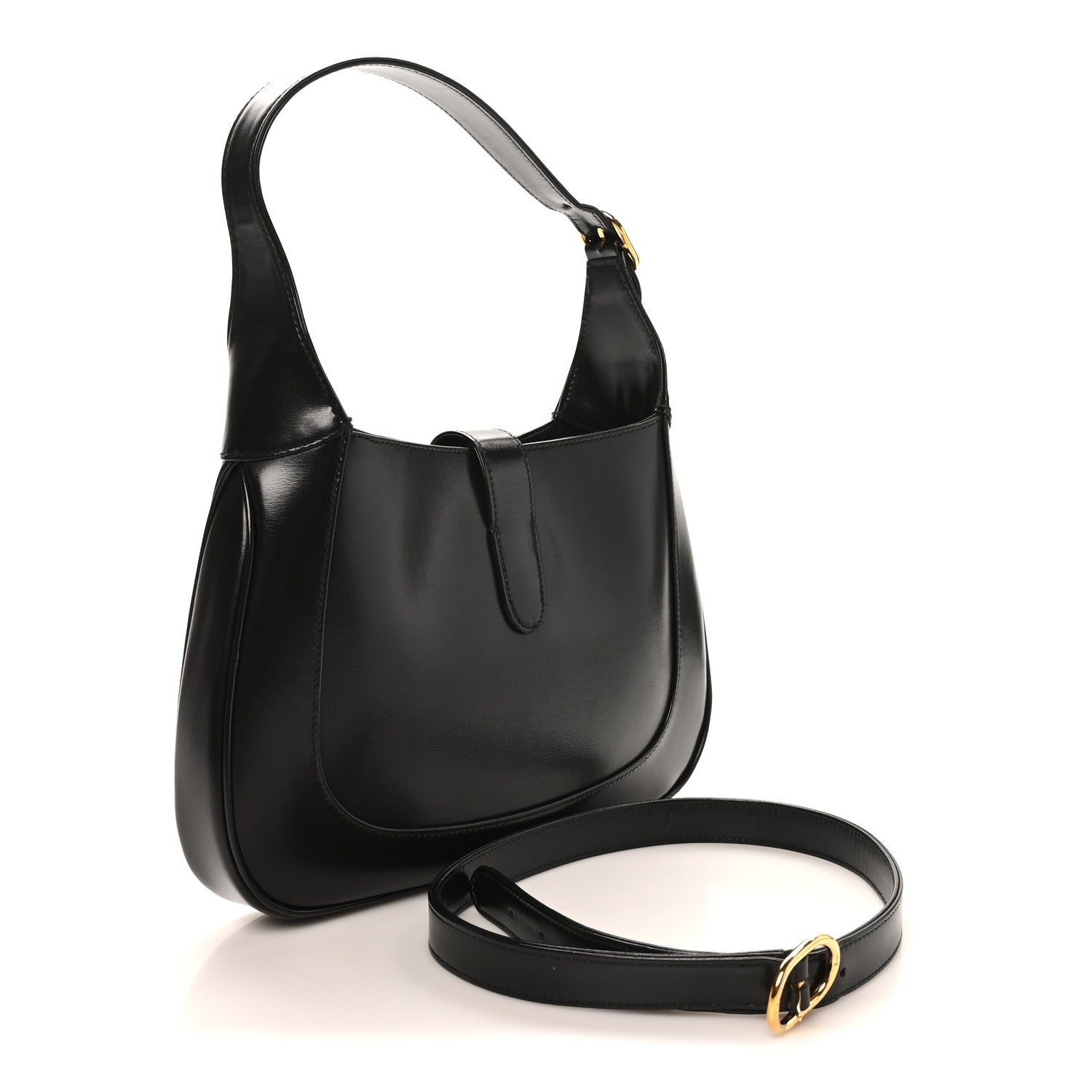 Boarded Dyana Lux Calfskin Small Jackie 1961 Hobo Black