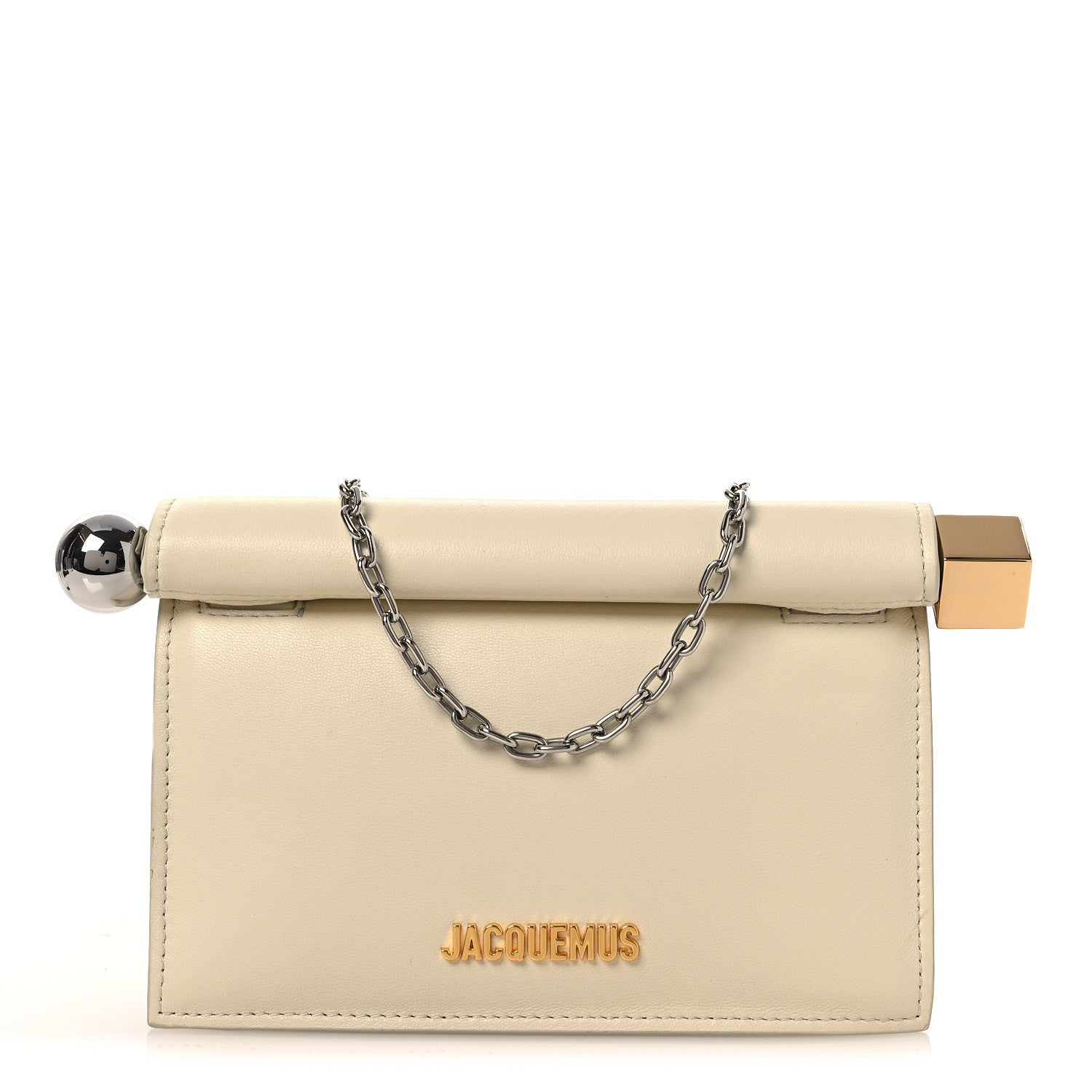 Smooth Calfskin La Petite Pochette Rond Carre Light Ivory