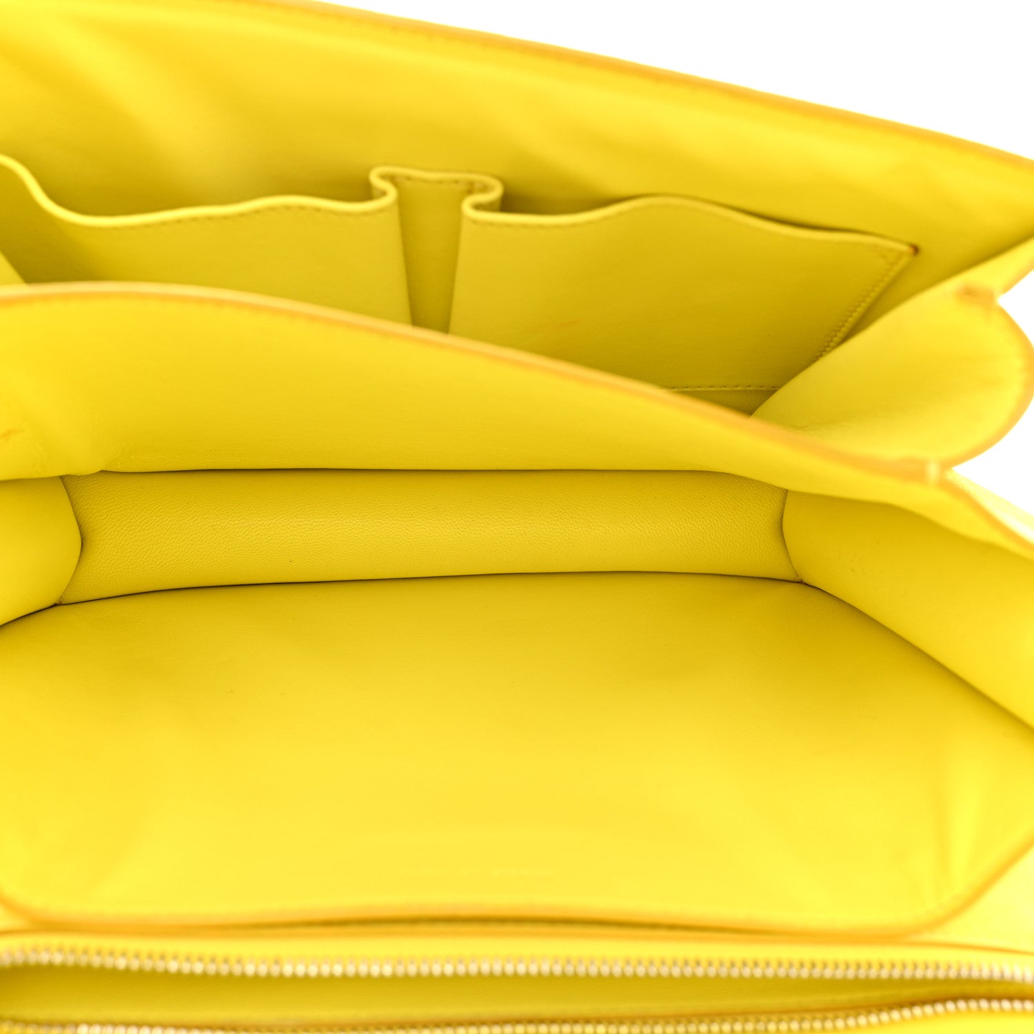 Liege Calfskin Medium Classic Box Flap Bag Fluo Yellow