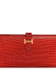 Shiny Alligator Bearn Wallet Geranium
