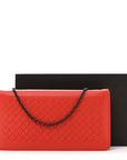 Nappa Intrecciato Continental Wallet on Chain Red