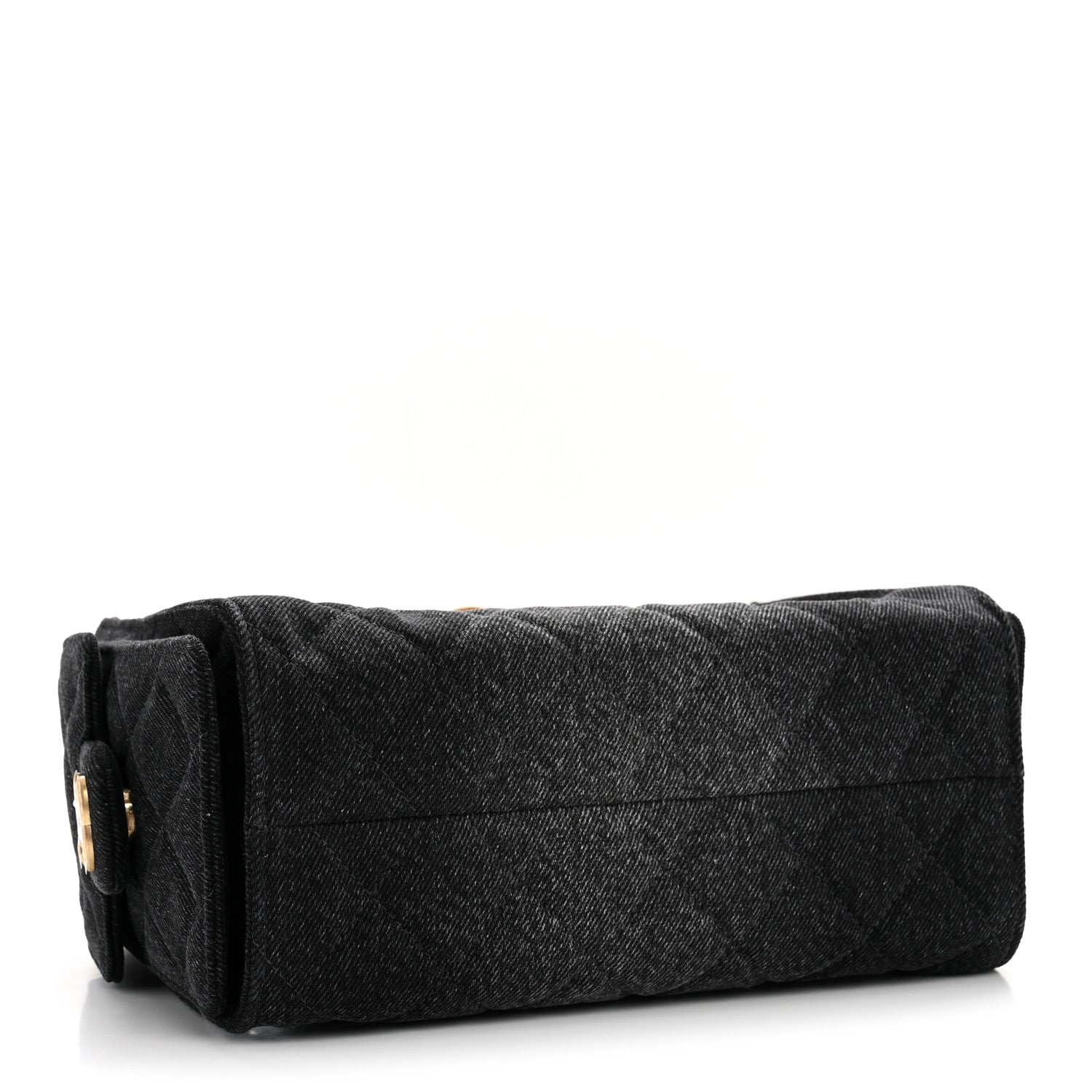 Washed Denim Quilted Mini CHNL 25 Handbag Black
