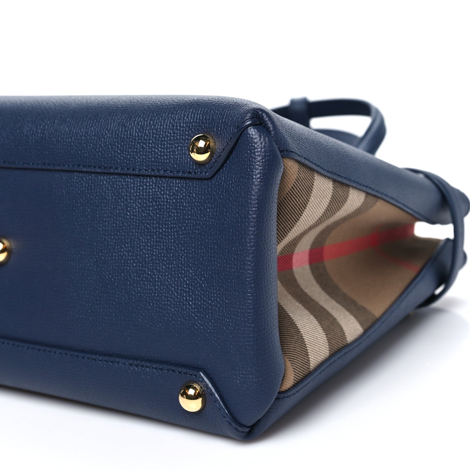 Derby Calfskin Vintage Check Medium Banner Tote Regency Blue
