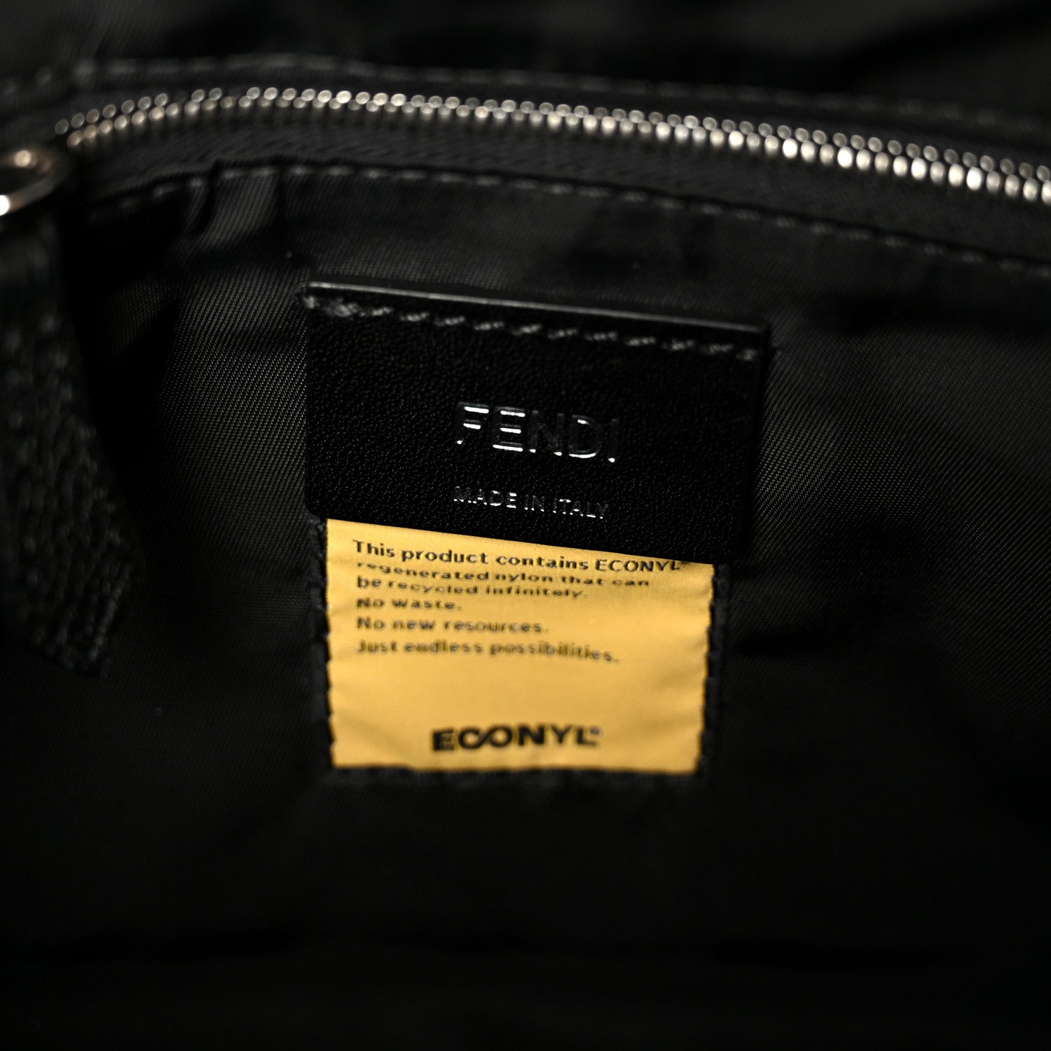 Econyl Nylon Cuoio Romano Monochrome Medium Baguette Messenger Bag Black