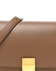 Box Calfskin Medium Classic Box Flap Bag Camel