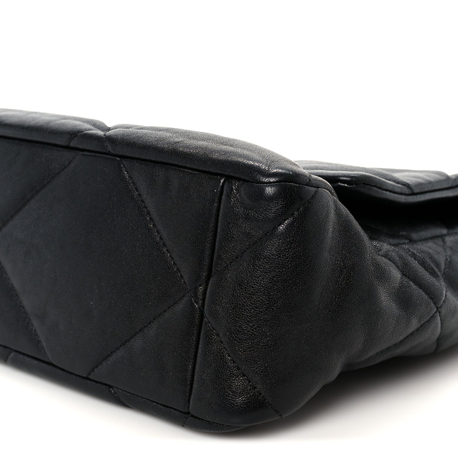 Goatskin Quilted Large CHNL 19 Flap Black