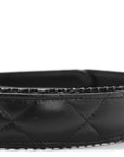 Mesh Shiny Lambskin Pouch Hobo Black