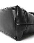 Lambskin Quilted Monogram Monochrome Medium Loulou Puffer Chain Satchel Black