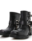Calfskin Harness Enigneer Boots 37 Black