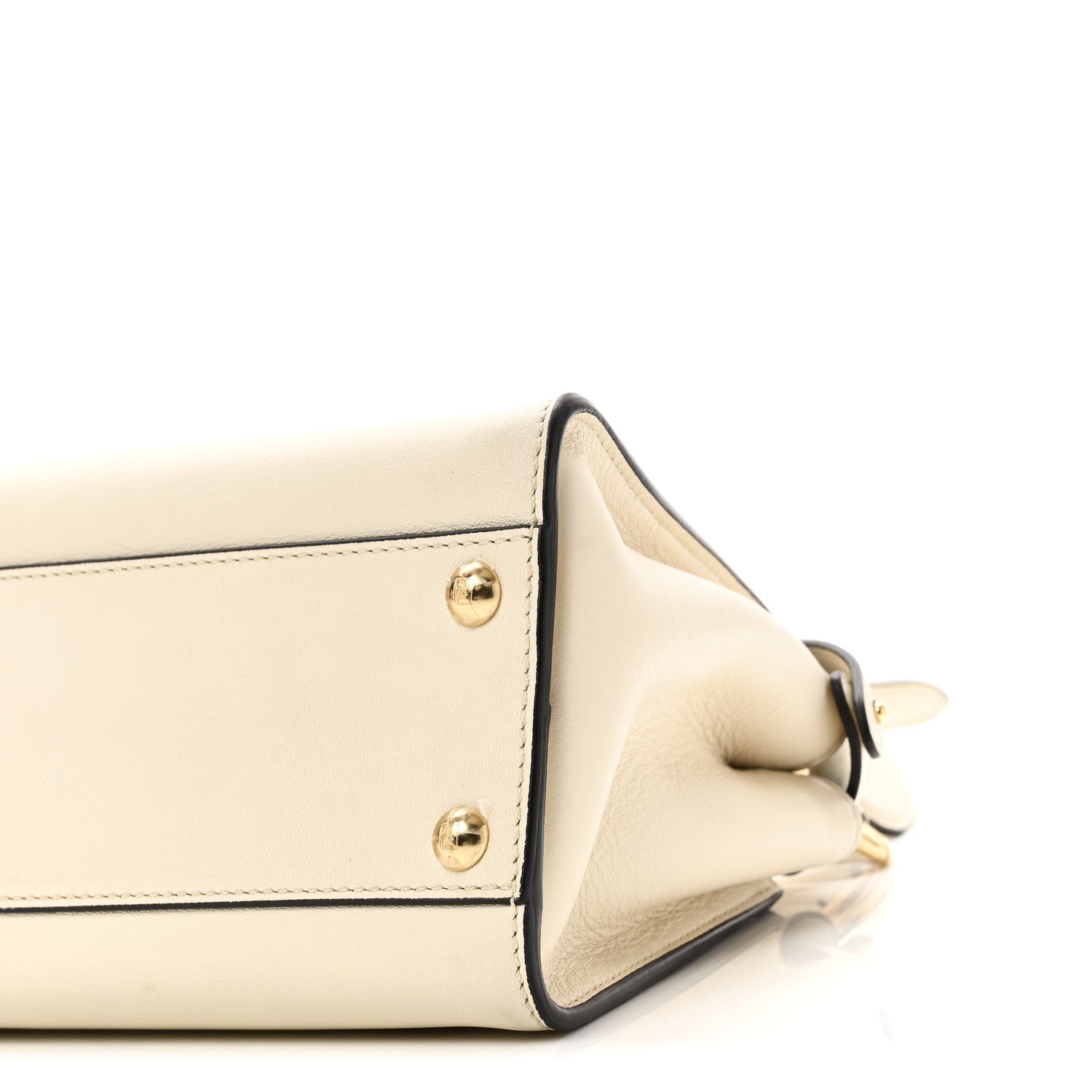 Vitello Seta Suede FF Mini Peekaboo Iconic Satchel  Uovo Sigaro Marrone