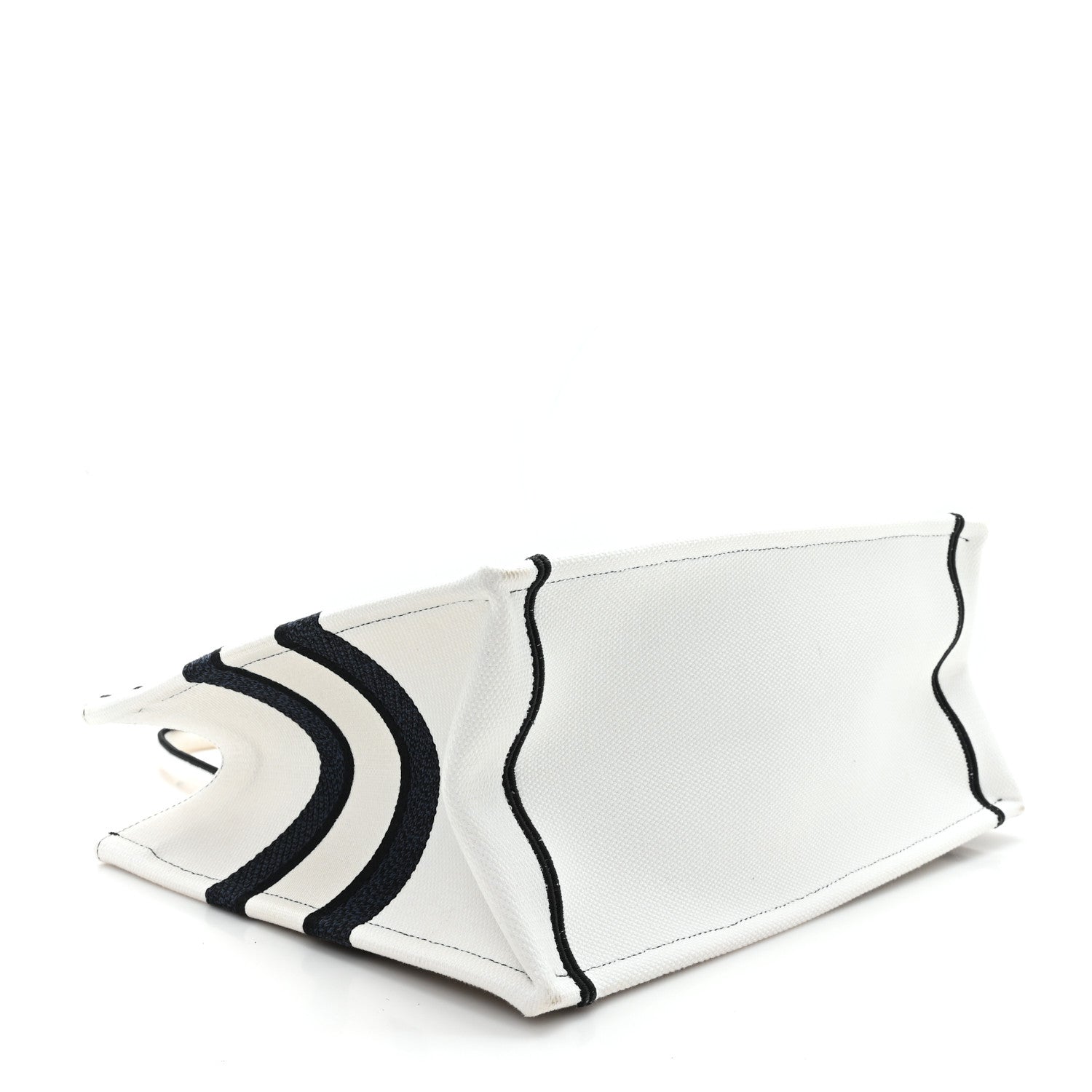 Canvas Embroidered Medium Miss D1OR Graffiti Book Tote Navy White