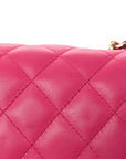 Lambskin Quilted Mini Square Flap Pink