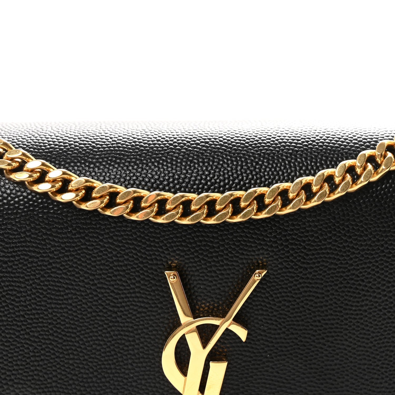 Calfskin Crocodile Embossed Small Classic Monogram Kate Tassel Satchel Black