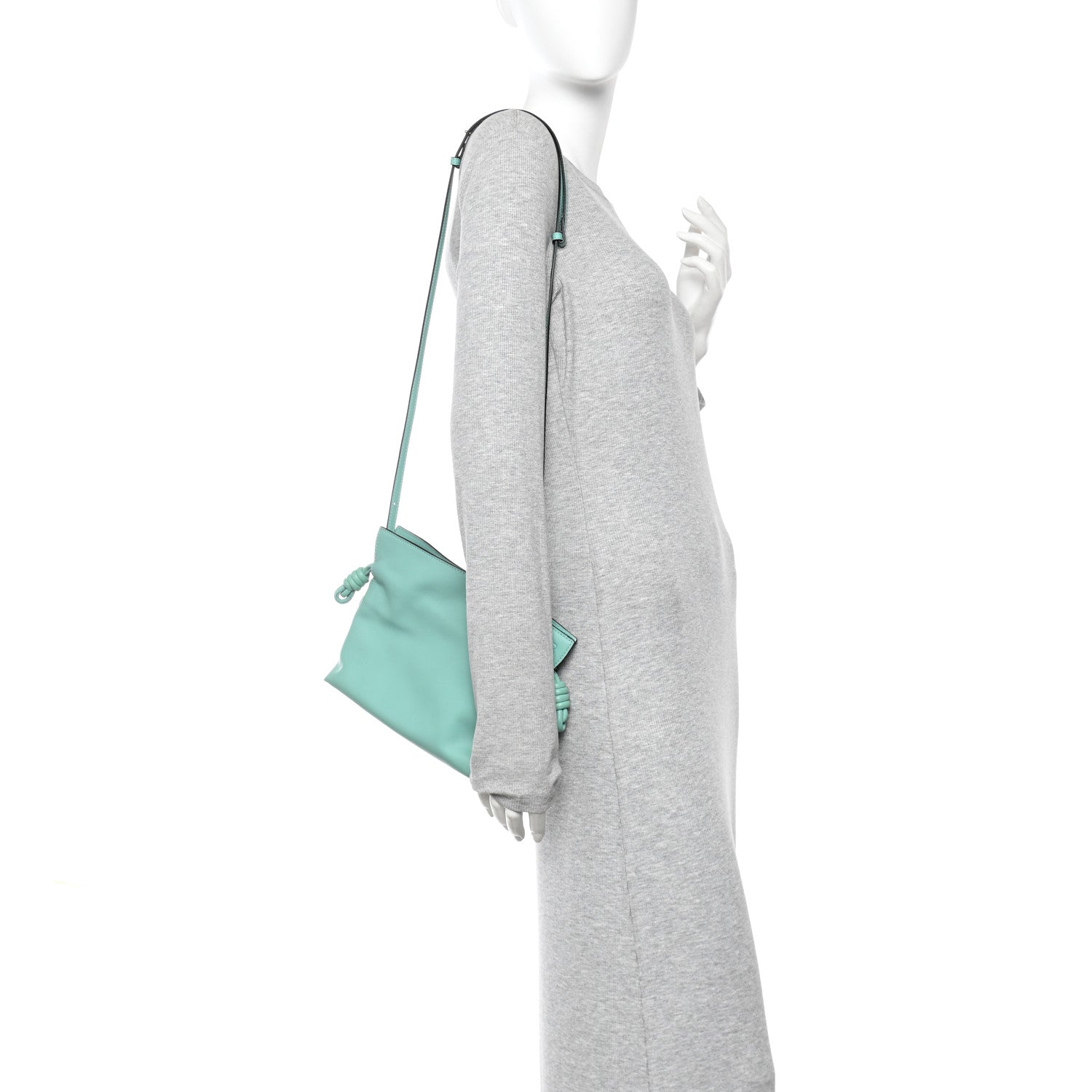 Calfskin Mini Flamenco Knot Bag Fresh Mint