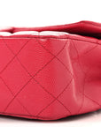 Caviar Quilted Medium Double Flap Dark Pink