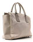 Nylon Saffiano Bi-Color Tote Grey