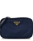 Tessuto Nylon Saffiano Mini Camera Crossbody Royal