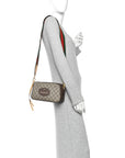 GG Supreme Monogram Web Neo Vintage Shoulder Bag Beige New Acero Crop