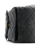 Washed Denim Quilted Small CHNL 25 Handbag Black
