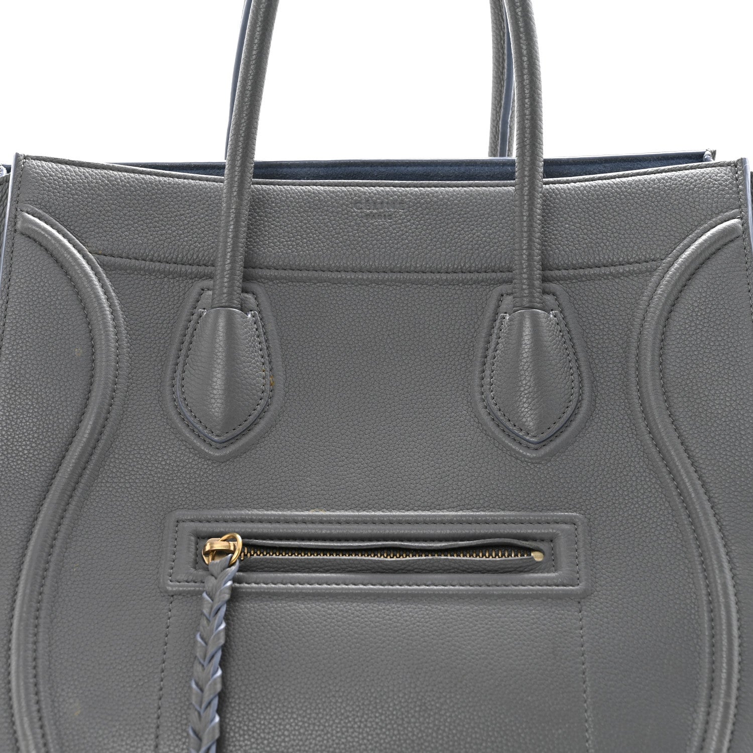 Baby Grained Calfskin Medium Phantom Luggage Kohl
