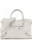 Agneau Arena Silver Hardware Small Le City Optic White