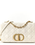 Supple Calfskin Cannage Medium Caro Bag Ivory