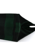 Canvas Embroidered Checkered Book Tote Black Green