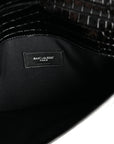 Calfskin Crocodile Embossed Uptown Monogram Pouch Black
