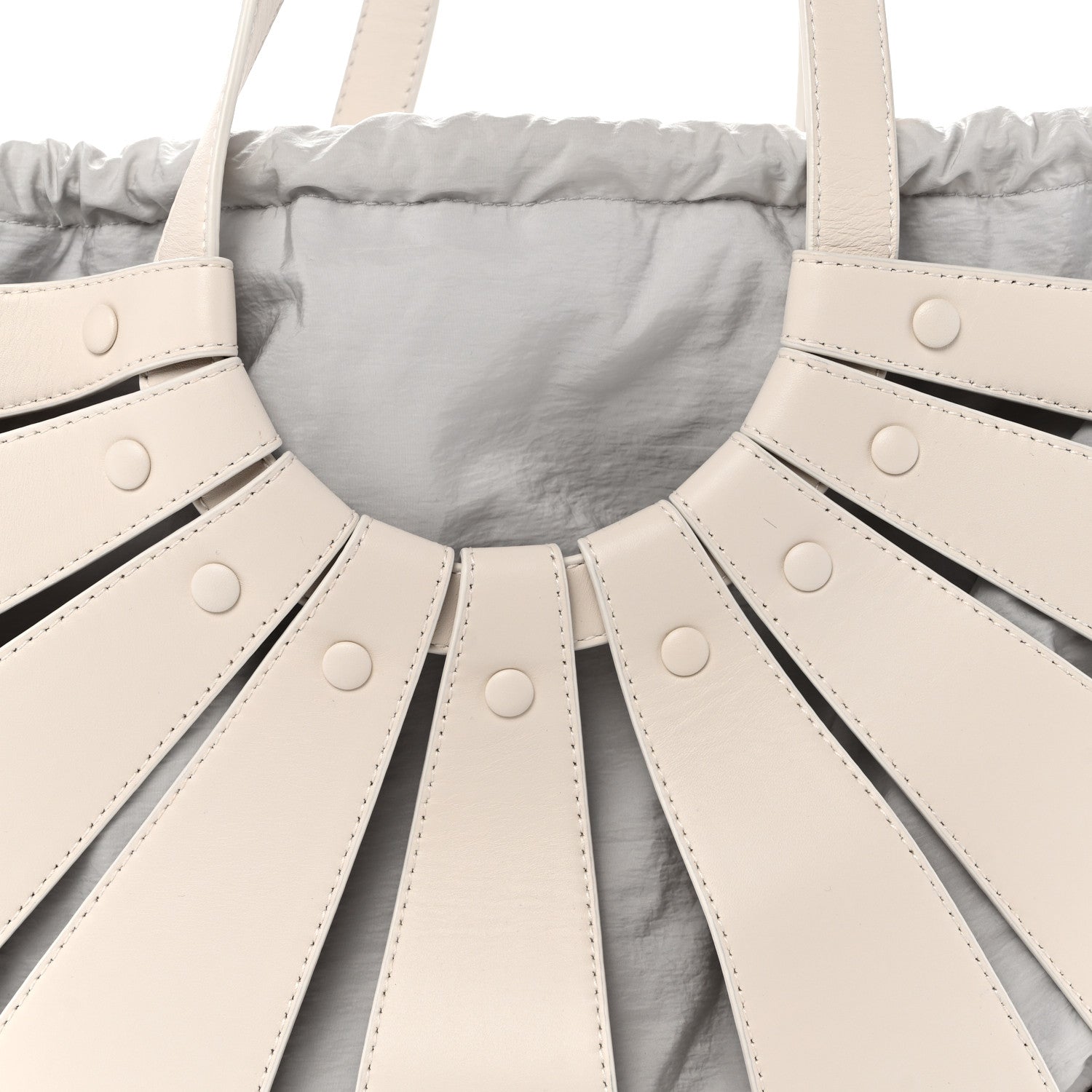French Calfskin Shell Bag White Frost