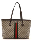 GG Supreme Monogram Medium Ophidia Shopping Tote Brown