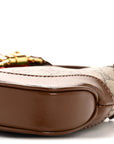 GG Supreme Monogram Azalea Calfskin Web Mini Jackie 1961 Hobo Beige Ebony Brown Sugar