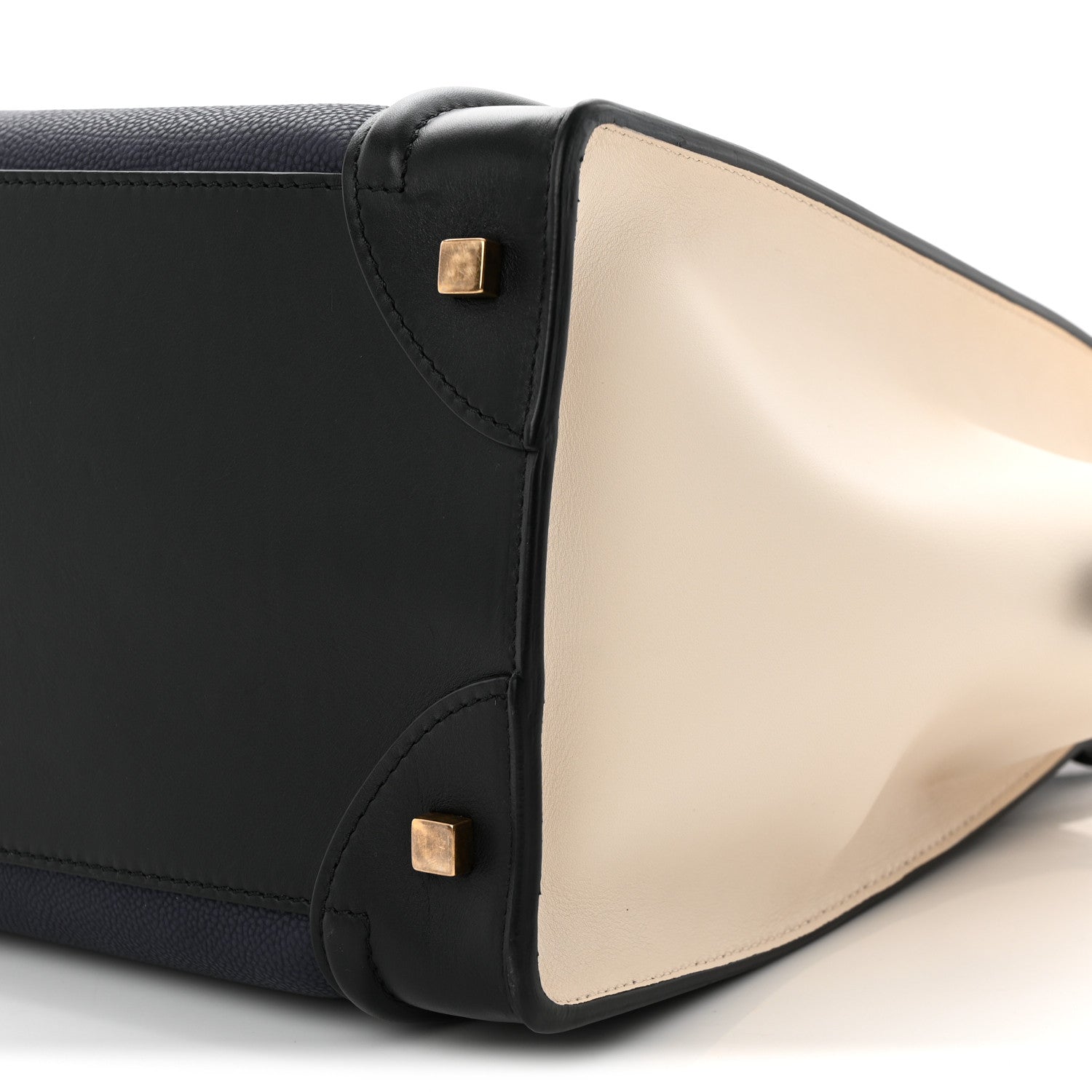 Velluto Calfskin Mini Tri-Color Luggage Navy
