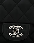Lambskin Quilted Medium Double Flap Black
