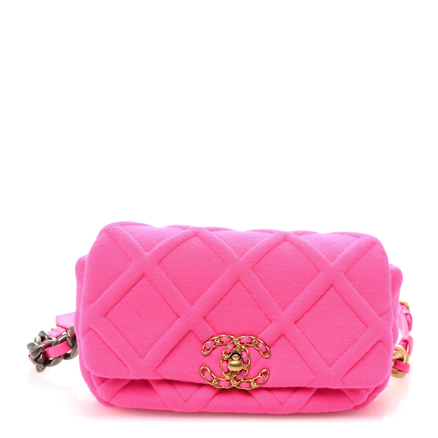 Jersey Quilted CHNL 19 Waist Bag Pink